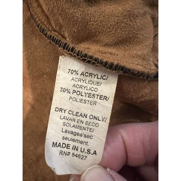 Vintage Bear Ridge Black Full Zip Faux Fur Horse Print Coat Retro Western MED - Picture 12 of 12